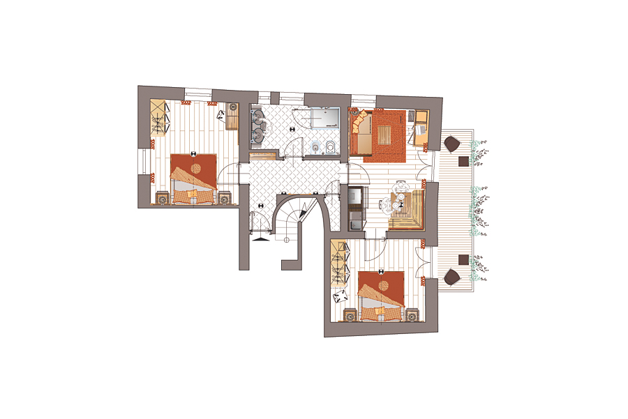 Ferienwohnung Meran Wohnungsskizze